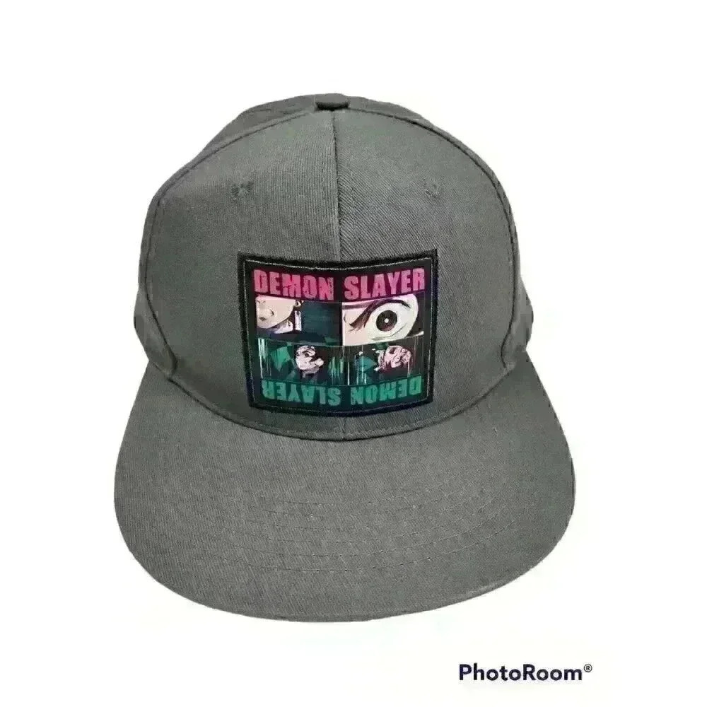 Demon Slayer Adjustable snapback Hat, Culture Fly, Gray Adults Anime Bal…